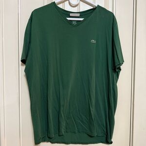 Lacoste Men's Dark Green V-Neck Tee
